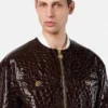 Jacke aus Lackleder mit Krokodiloptik