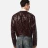 Jacke aus Lackleder mit Krokodiloptik