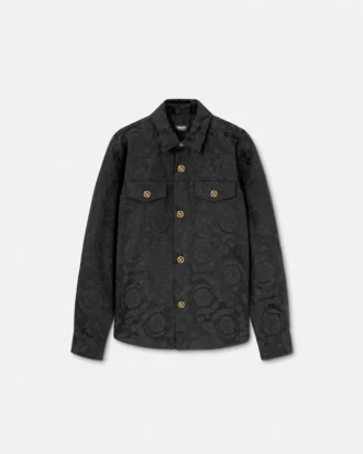 Jacquard-Baumwoll-Overshirt