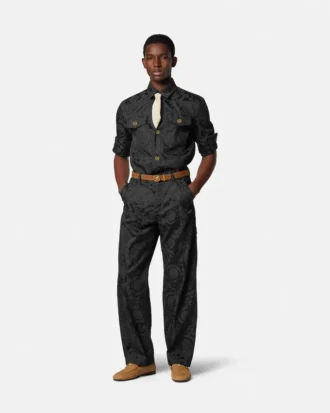 Jacquard-Baumwoll-Overshirt