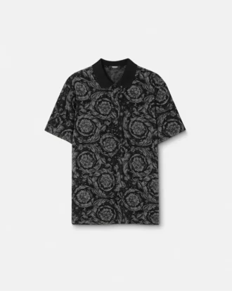 Jacquard-Baumwoll-Piqué-Polo