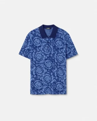 Jacquard-Baumwoll-Piqué-Polo