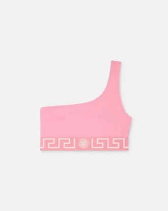 Jacquard-Bikini-Oberteil mit einem Träger
