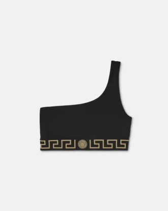 Jacquard-Bikini-Oberteil mit einem Träger