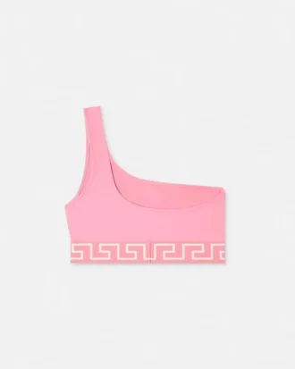 Jacquard-Bikini-Oberteil mit einem Träger