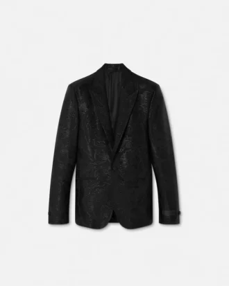 Jacquard-Blazer aus Wollmischung