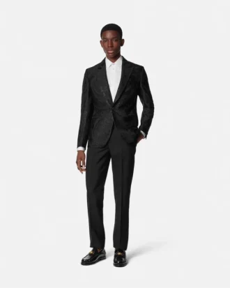 Jacquard-Blazer aus Wollmischung