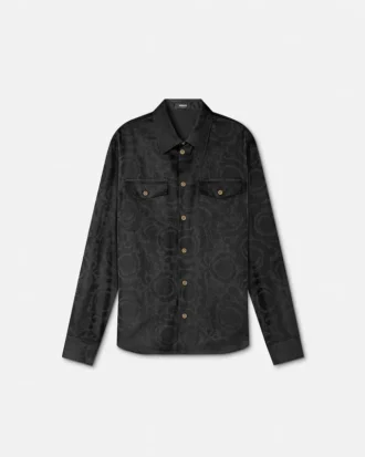 Jacquard-Hemd aus Baumwollpopeline