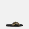 Jacquard-Nappa-Sandalen