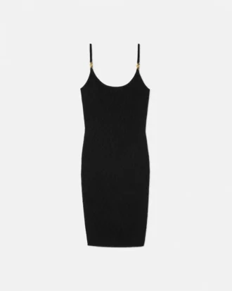 Jacquard-Stretch-Viskose-Mini-Kleid mit tailliertem Schnitt
