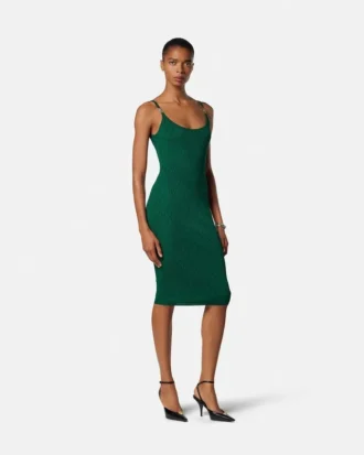 Jacquard-Stretch-Viskose-Mini-Kleid mit tailliertem Schnitt