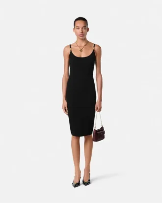 Jacquard-Stretch-Viskose-Mini-Kleid mit tailliertem Schnitt
