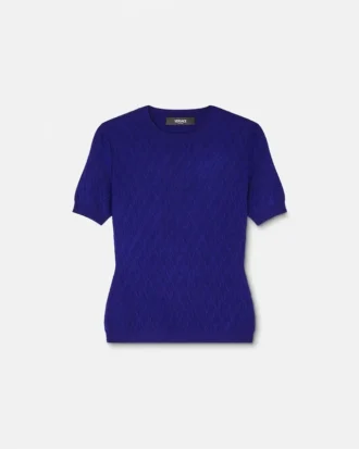 Jacquard-Stretch-Viskose-T-Shirt mit tailliertem Schnitt