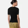 Jacquard-Stretch-Viskose-T-Shirt mit tailliertem Schnitt