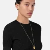 Jacquard-Stretch-Viskose-T-Shirt mit tailliertem Schnitt