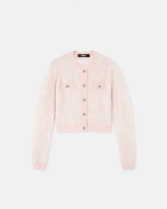 Jacquard-Strickjacke aus Mohair