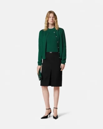 Jacquard-Strickjacke aus Viskose