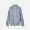 Kariertes Overshirt aus Wollflanell mit Reißverschluss