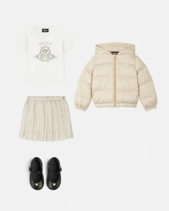 Kinder-Jacquard-Nylon-Wattierte Daunenjacke