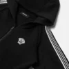 Kinder-Kapuzenjacke aus besticktem Baumwolljersey mit Reißverschluss