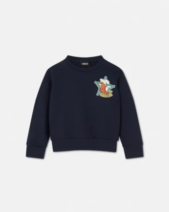 Kinder-Sweatshirt aus besticktem Baumwolljersey