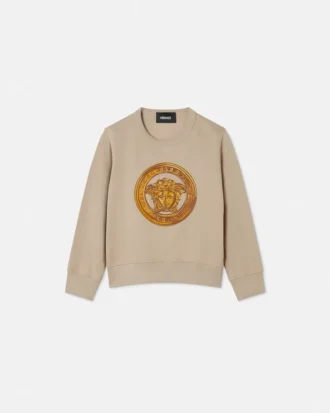 Kinder-Sweatshirt aus besticktem Baumwolljersey