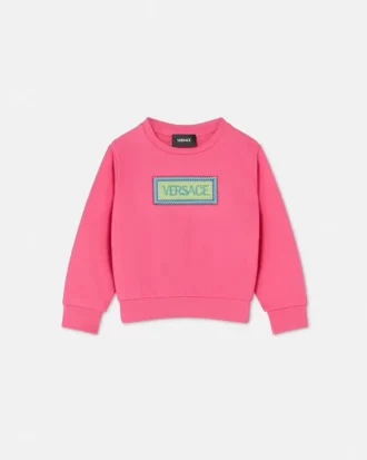 Kinder-Sweatshirt aus besticktem Baumwolljersey