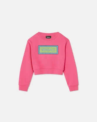Kinder-Sweatshirt aus besticktem Baumwolljersey