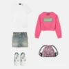 Kinder-Sweatshirt aus besticktem Baumwolljersey