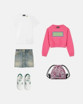 Kinder-Sweatshirt aus besticktem Baumwolljersey