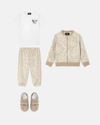 Kinder-Sweatshirt aus Jacquard-Baumwolljersey mit Reißverschluss