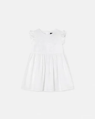 Kinderkleid aus bestickter Baumwollpopeline