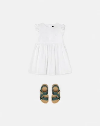 Kinderkleid aus bestickter Baumwollpopeline