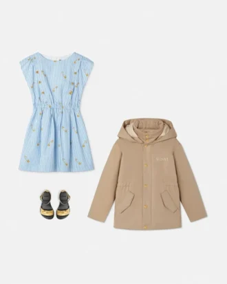 Kinderkleid mit Nadelstreifen-Print