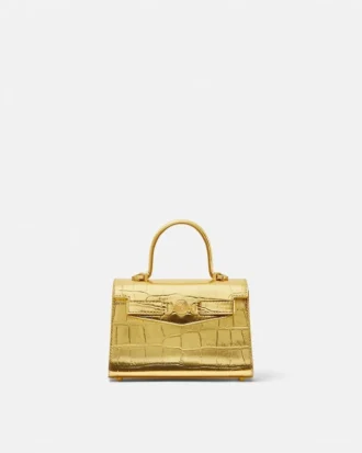 Kleine Handtasche Medusa 95 mit Krokodileffekt