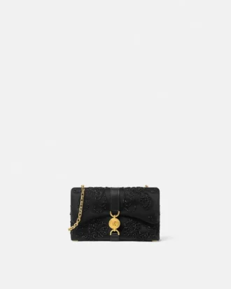 Kleio Mini-Tasche aus besticktem Satin