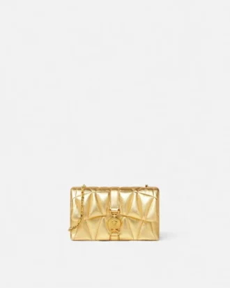 Kleio Mini-Tasche aus gestepptem Metallic-Material