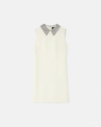 Kristall-Satin-Mini-Kleid in A-Linie