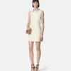 Kristall-Satin-Mini-Kleid in A-Linie
