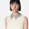Kristall-Satin-Mini-Kleid in A-Linie
