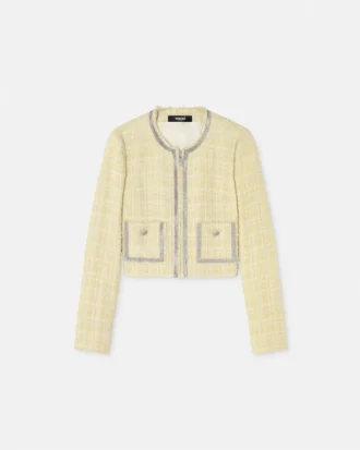 Kristall-Tweed-Strickjacke