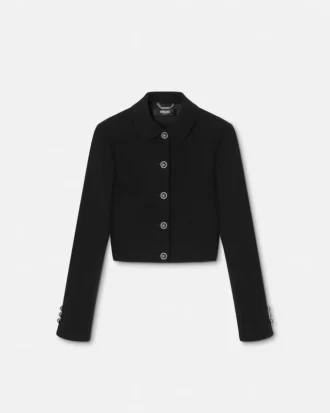 Kurze Jacke aus doppeltem Wollkrepp