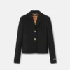 Kurzer, kastenförmiger Blazer aus Gabardine