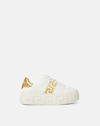 La Greca Sneakers mit Stickerei und Plateau
