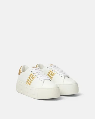 La Greca Sneakers mit Stickerei und Plateau