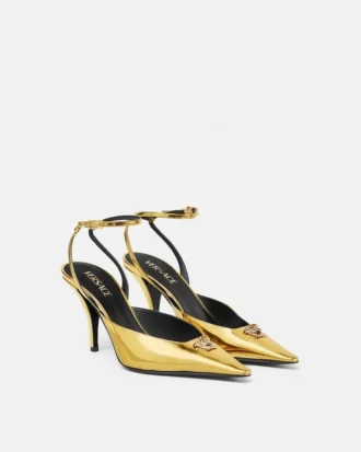 La Medusa Metallic-Slingback-Pumps 85 mm