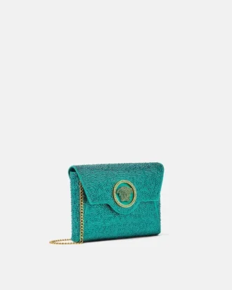La Medusa verzierte Satin-Clutch