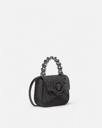 La Medusa verzierte Satin-Minitasche