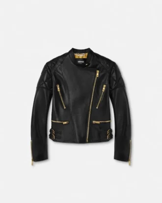 Leder-Bikerjacke