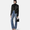 Leder-Bikerjacke